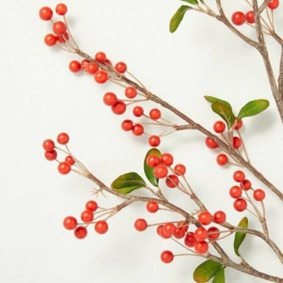 Hearth & Hand Magnolia 2ct 32in Winterberry Seasonal Faux Stem Christmas 2022 - Picture 4 of 4